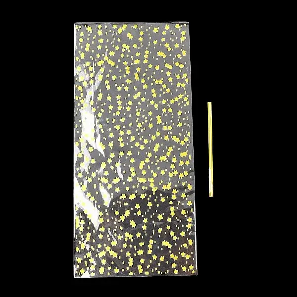 100Pcs Star Printed OPP Cellophane Candy Packaging Bags