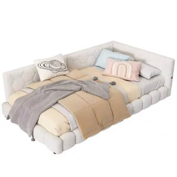 FLIEKS DENNÍ POSTEL 90x200cm Mikrovlákno LED USB-C Bílá