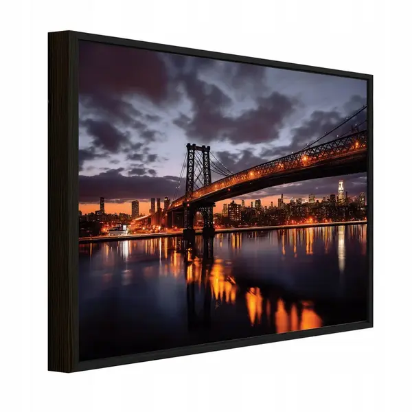 Wallarena ZARÁMOVANÉ obrazy mostu ve městě Orange 100x70 cm