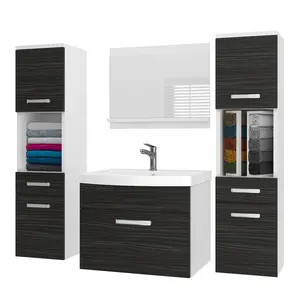 B BELINI GROUP KOUPELNOVÝ NÁBYTEK Koupelnová SADA PRI M6, Eben matný, 120 cm