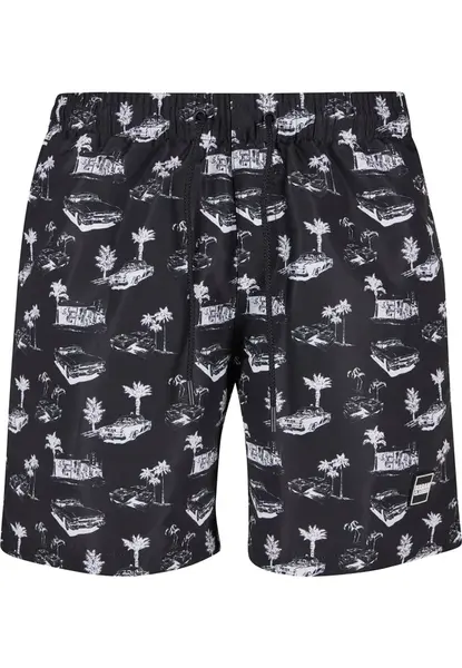 Urban Classics Plavecké šortky  sivá / čierna / biela