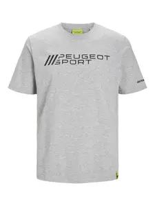 JACK & JONES Tričko  sivá melírovaná / čierna