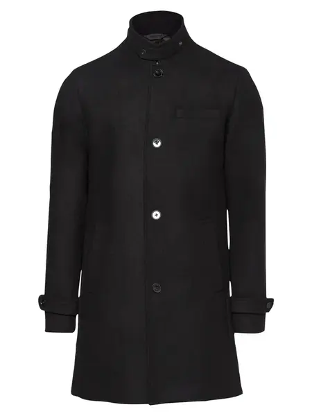 JACK & JONES Prechodný kabát 'Melton'  čierna