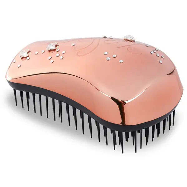 Rozčesávací kartáč na vlasy Dessata Original Maxi Swarovski Rose Gold Butterfly - růžovo-zlatý (31139) + dárek zdarma