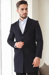 Pánský kabát Dewberry, tmavě modrý