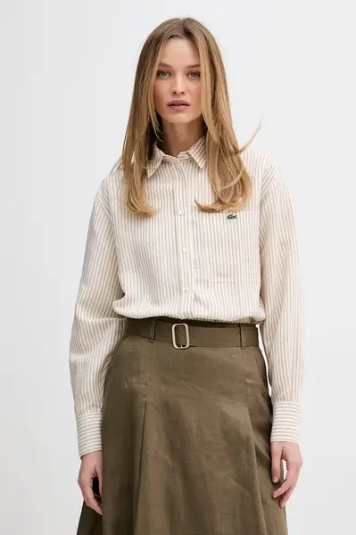 Lacoste košeľa dámska s ľanom