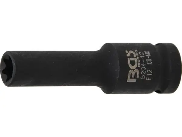 BGS Technic BGS 5204-12 Nástrčná hlavice 1/2" E-Profil E12, prodloužená, silová