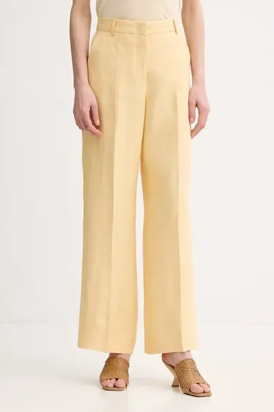 Weekend Max Mara kalhoty dámské lněné MALIZIA