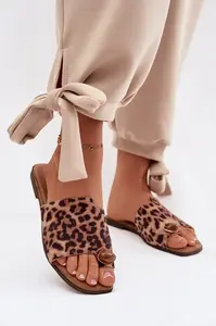 Dámske šľapky s leopardím vzorom