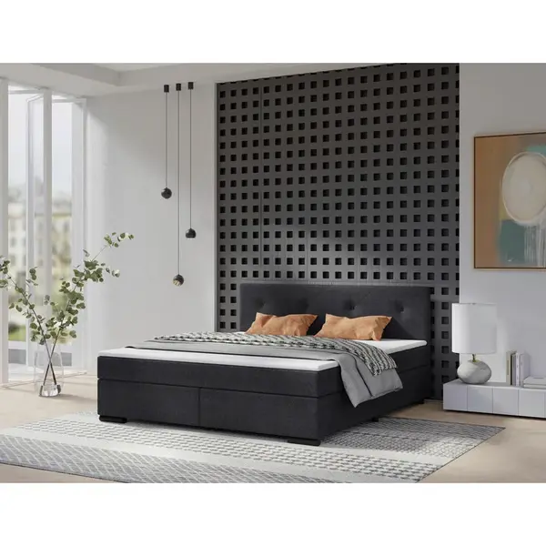 MID.YOU POSTEL BOXSPRING, 200/200 cm, antracitová