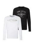 TOM TAILOR Tričko  olivová / čierna / biela