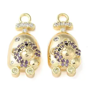 Brass Micro Pave Cubic Zirconia Pendants