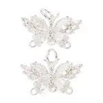 Brass Pave Clear Cubic Zirconia Butterfly Chandelier Component Links