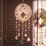 Heart Natural Gemstone Chips Hanging Suncatchers