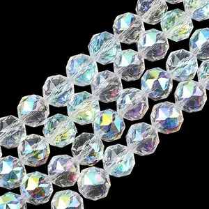 Transparent Electroplate Glass Beads Strands