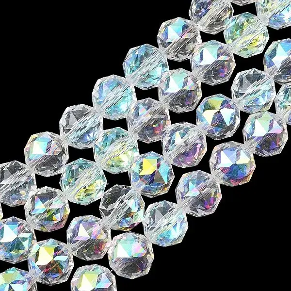 Transparent Electroplate Glass Beads Strands