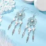 Cross Synthetic Turquoise Dangle Earrings