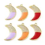 Brass Micro Pave Clear Cubic Zirconia Pendants