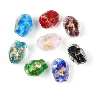 Handmade Gold & Silver Foil Glass Beads