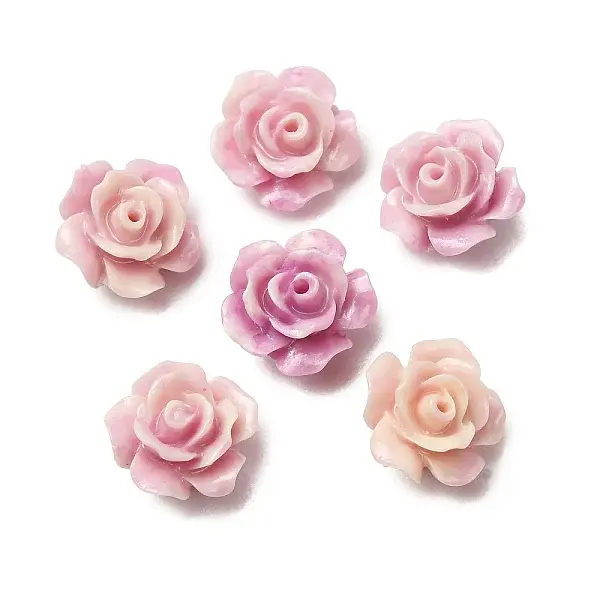 Synthetic Coral Dyed Carved Beads