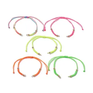 5 Colors Braided Nylon Cord Sets for DIY Bracelet Making