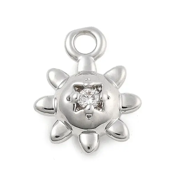 Brass Micro Pave Cubic Zirconia Pendants