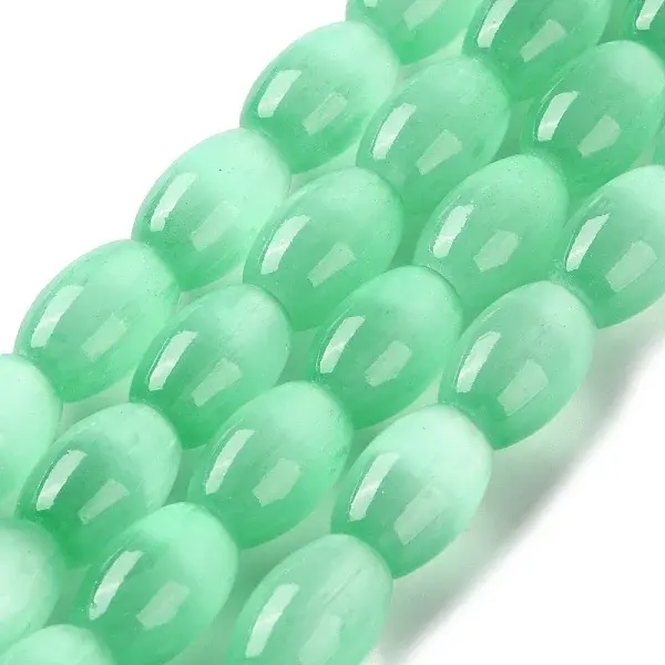 Macaron Color Natural Selenite Beads Strands