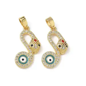 Brass Micro Pave Cubic Zirconia Pendants