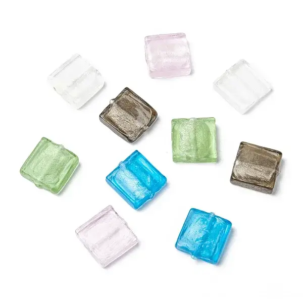 Handmade Silver Foil Lampwork Beads