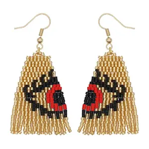 Glass Seed Beaded Dangle Earrings