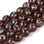 Transparent Half Spray Painted Glass Beads Strands