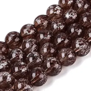 Transparent Half Spray Painted Glass Beads Strands