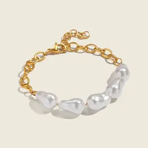 Elegant Natural Pearl Beads Link Bracelets