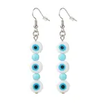 Lampwork Evil Eye & Acrylic Beaded Dangle Earrings