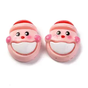 Pink Christmas Theme Resin Cabochons