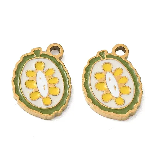 Fruit 304 Stainless Steel Enamel Pendants