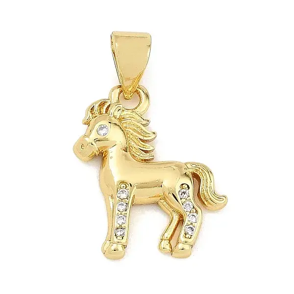 Brass Micro Pave Clear Cubic Zirconia Pendants