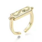 Brass Micro Pave Cubic Zirconia Cuff Rings