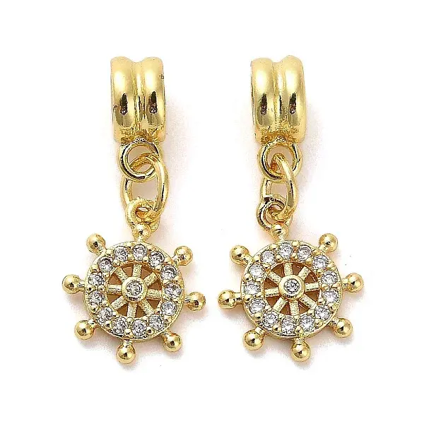 Rack Plating Brass Micro Pave Cubic Zirconia Charms