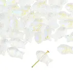 50Pcs Transparent Spray Painted Glass Beads