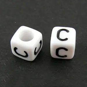 Letter Acrylic European Large Hole Beads