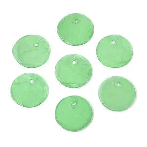 Spray Painted Natural Capiz Shell Disc Charms