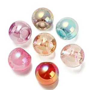 UV Plating Rainbow Iridescent Acrylic Beads