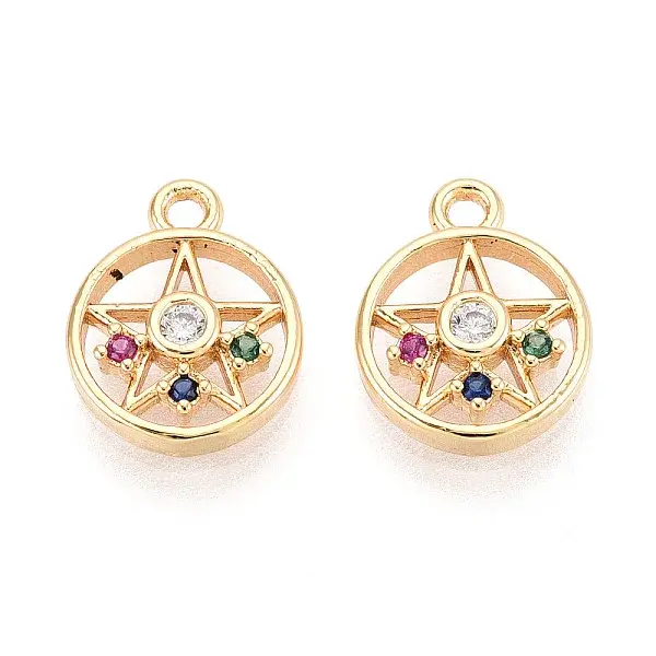 Brass Micro Pave Cubic Zirconia Charms