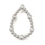 Rack Plating Brass Clear Cubic Zirconia Linking Rings