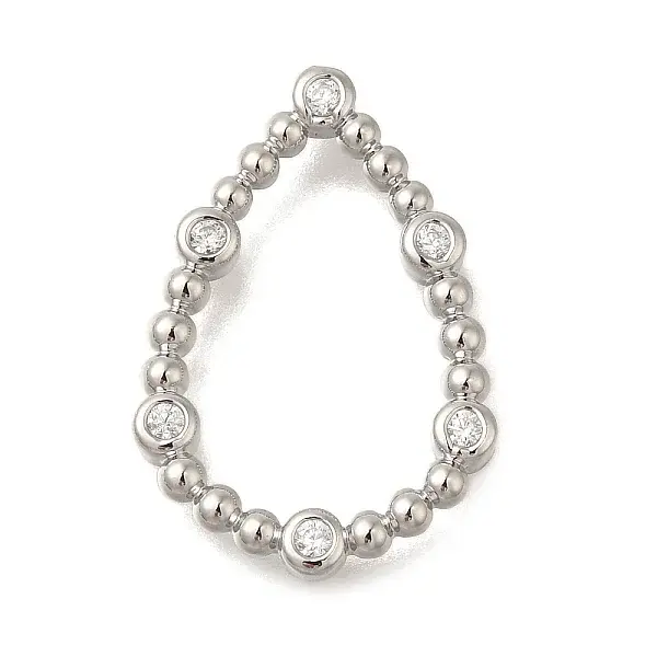 Rack Plating Brass Clear Cubic Zirconia Linking Rings