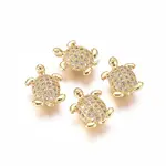 Brass Micro Pave Clear Cubic Zirconia Beads