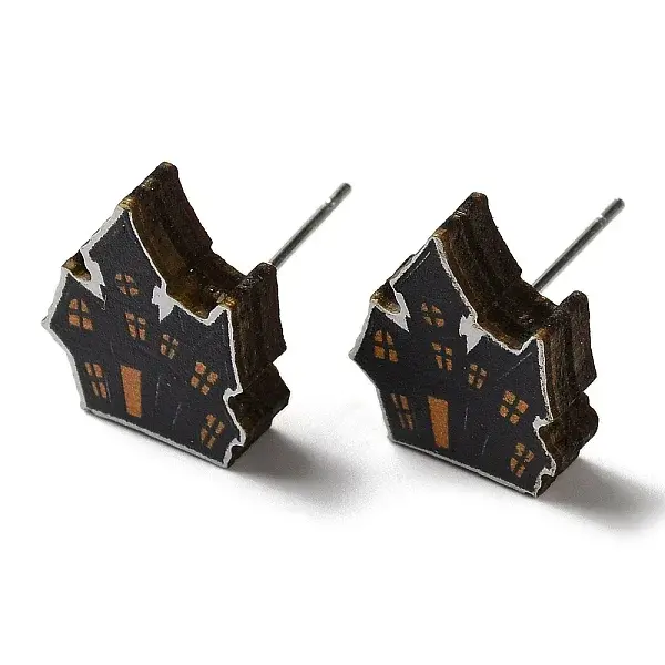 Wood Stud Earrings