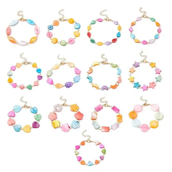 Natural Shell Link Chain Bracelet