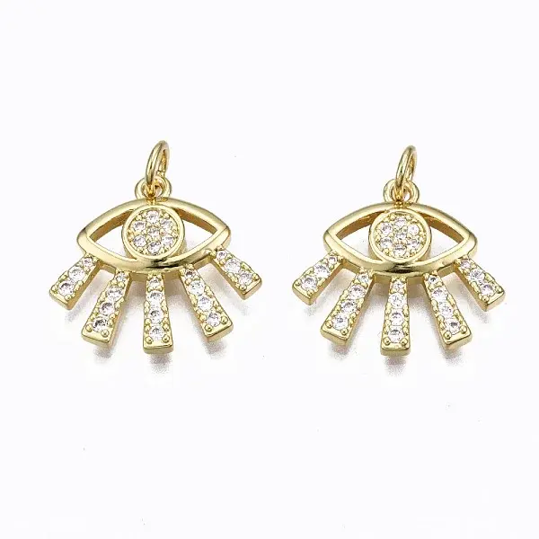 Brass Micro Pave Clear Cubic Zirconia Pendants